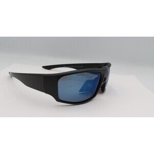 Men's Sunglasses Matte Black Blue Mirror Polarized UV Protection